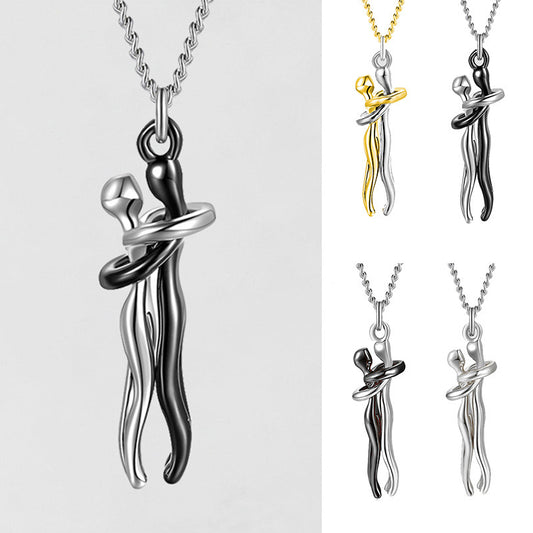 Love Hug Necklace – Unisex Couple Jewelry, Valentine's Gift