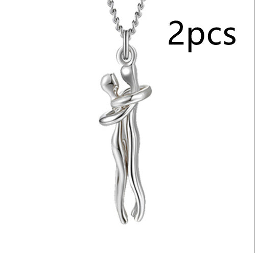 Love Hug Necklace – Unisex Couple Jewelry, Valentine's Gift