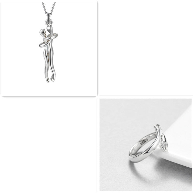 Love Hug Necklace – Unisex Couple Jewelry, Valentine's Gift