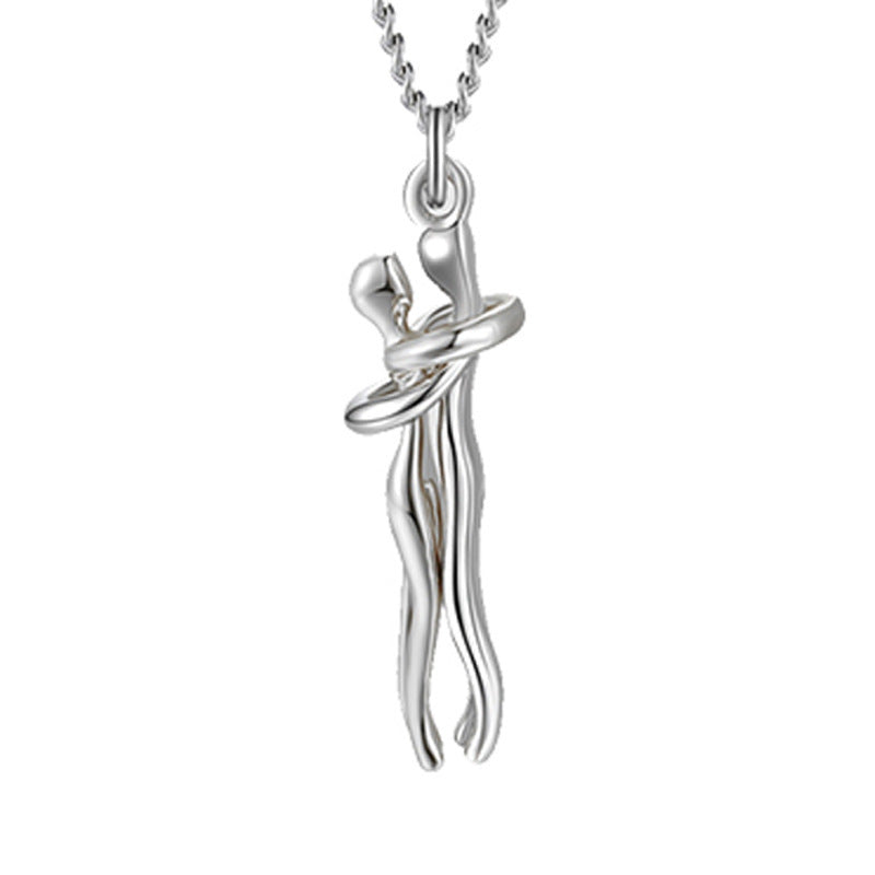 Love Hug Necklace – Unisex Couple Jewelry, Valentine's Gift