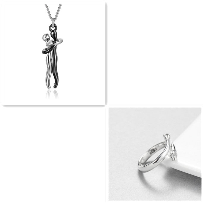 Love Hug Necklace – Unisex Couple Jewelry, Valentine's Gift