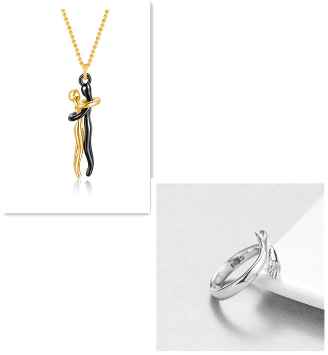 Love Hug Necklace – Unisex Couple Jewelry, Valentine's Gift