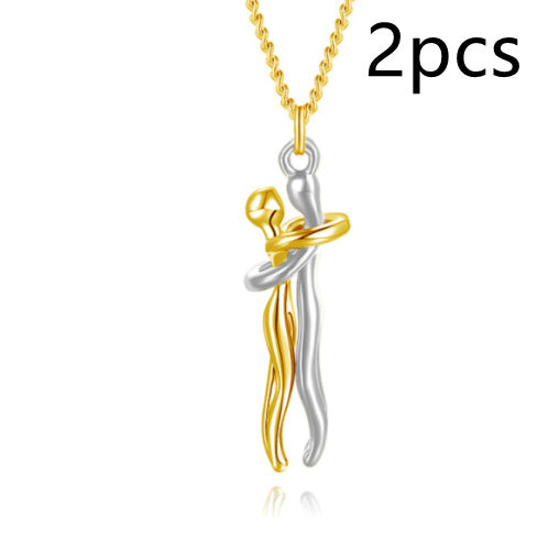 Love Hug Necklace – Unisex Couple Jewelry, Valentine's Gift