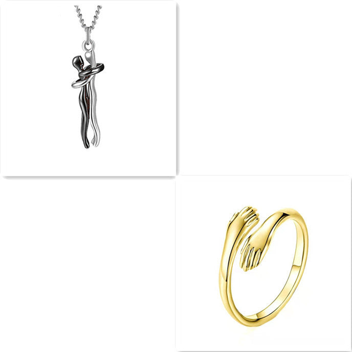 Love Hug Necklace – Unisex Couple Jewelry, Valentine's Gift