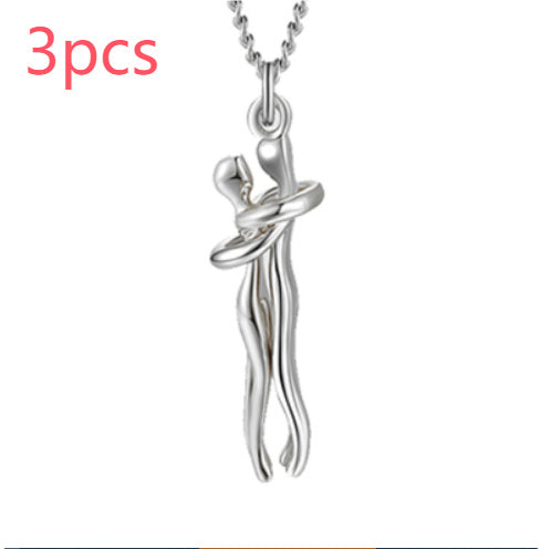 Love Hug Necklace – Unisex Couple Jewelry, Valentine's Gift