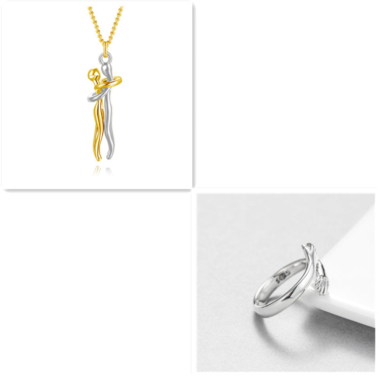 Love Hug Necklace – Unisex Couple Jewelry, Valentine's Gift