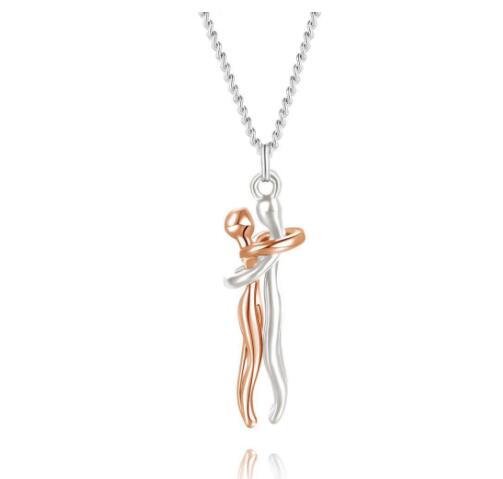 Love Hug Necklace – Unisex Couple Jewelry, Valentine's Gift