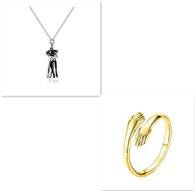 Love Hug Necklace – Unisex Couple Jewelry, Valentine's Gift