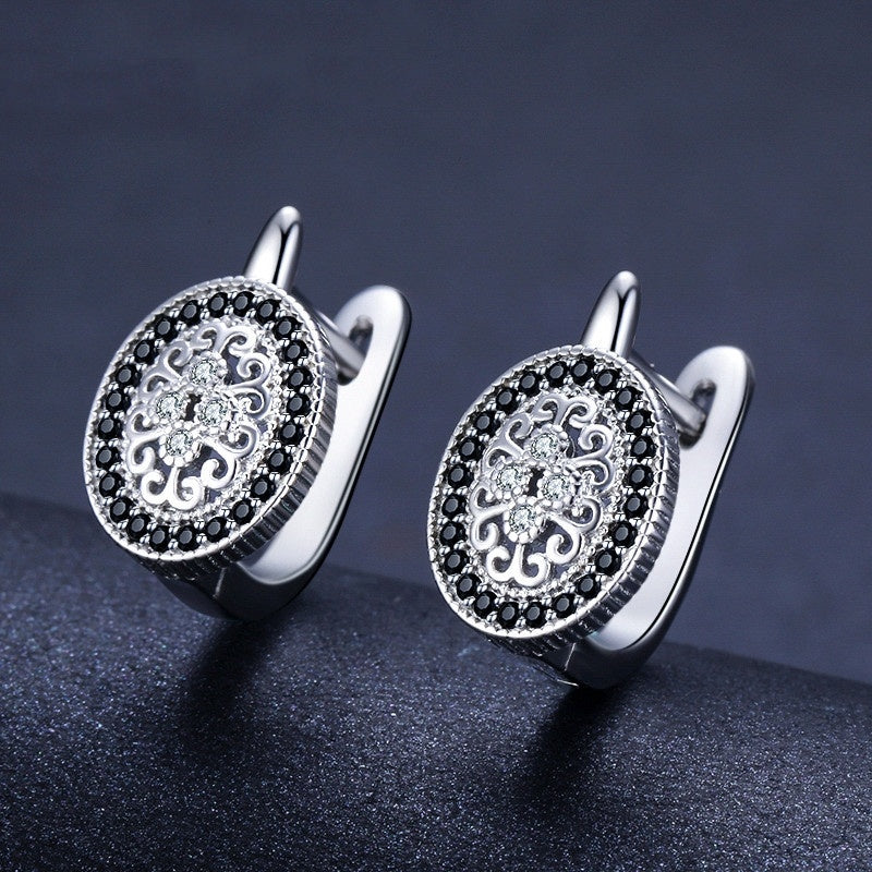 Creative Copper-Plated Rhinestone Earrings