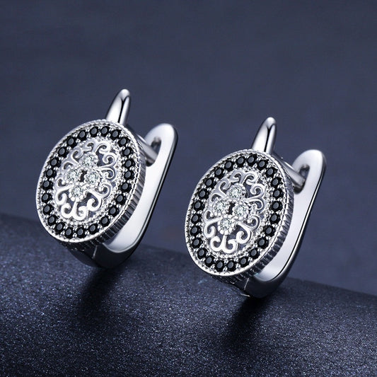 Creative Copper-Plated Rhinestone Earrings