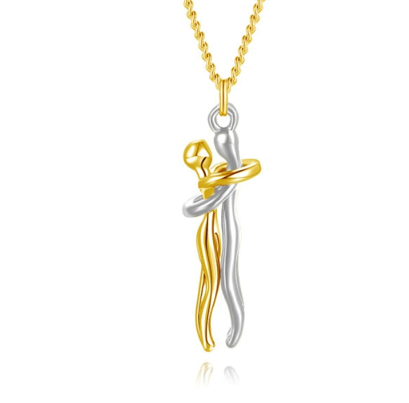 Love Hug Necklace – Unisex Couple Jewelry, Valentine's Gift
