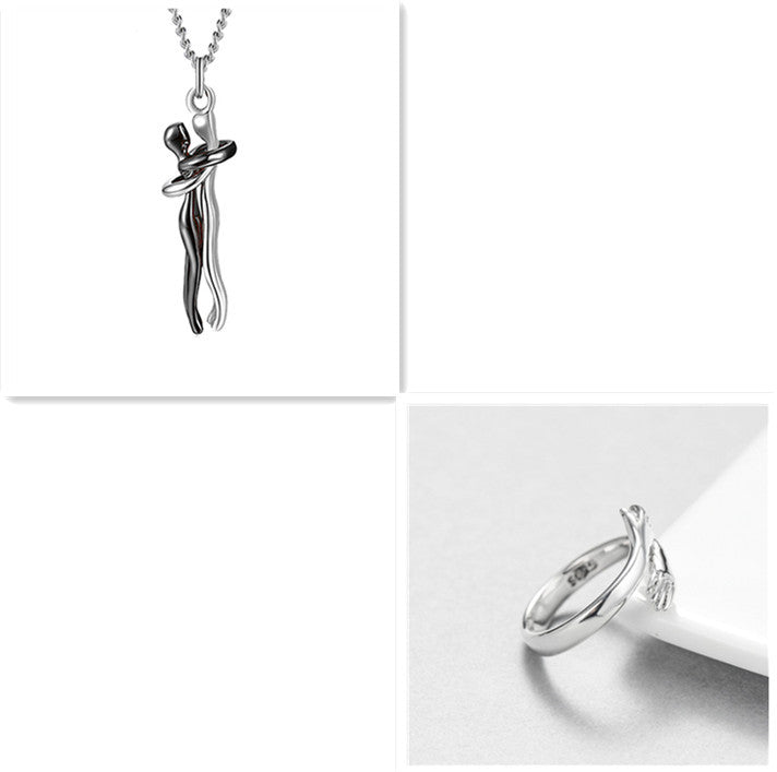 Love Hug Necklace – Unisex Couple Jewelry, Valentine's Gift