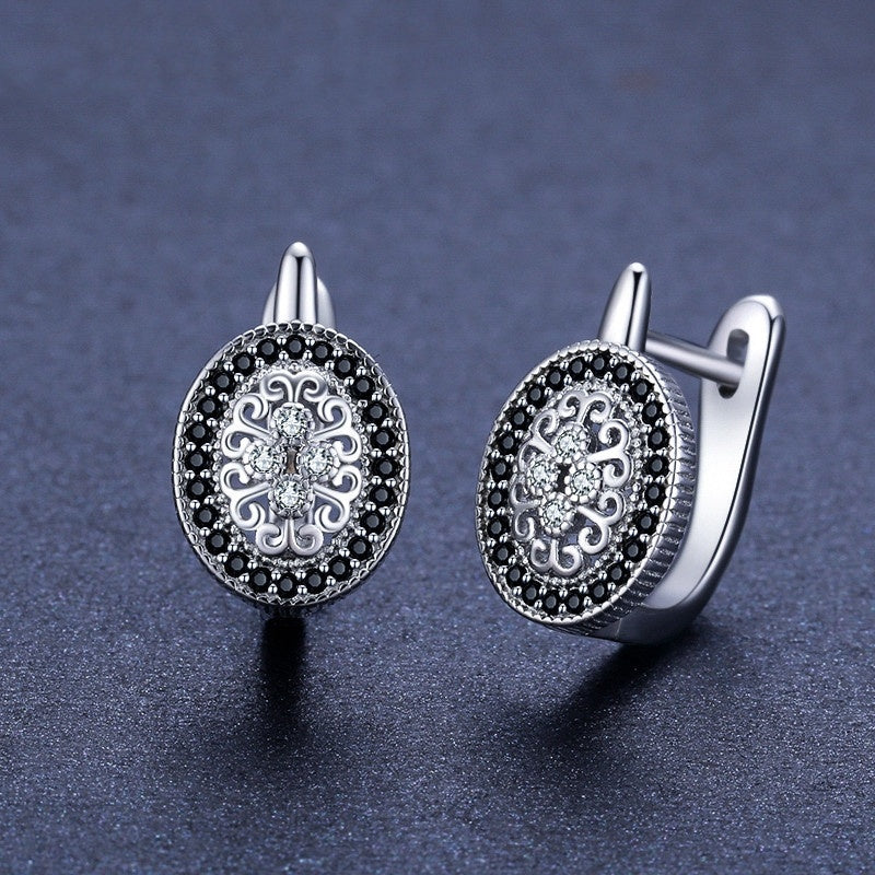 Creative Copper-Plated Rhinestone Earrings