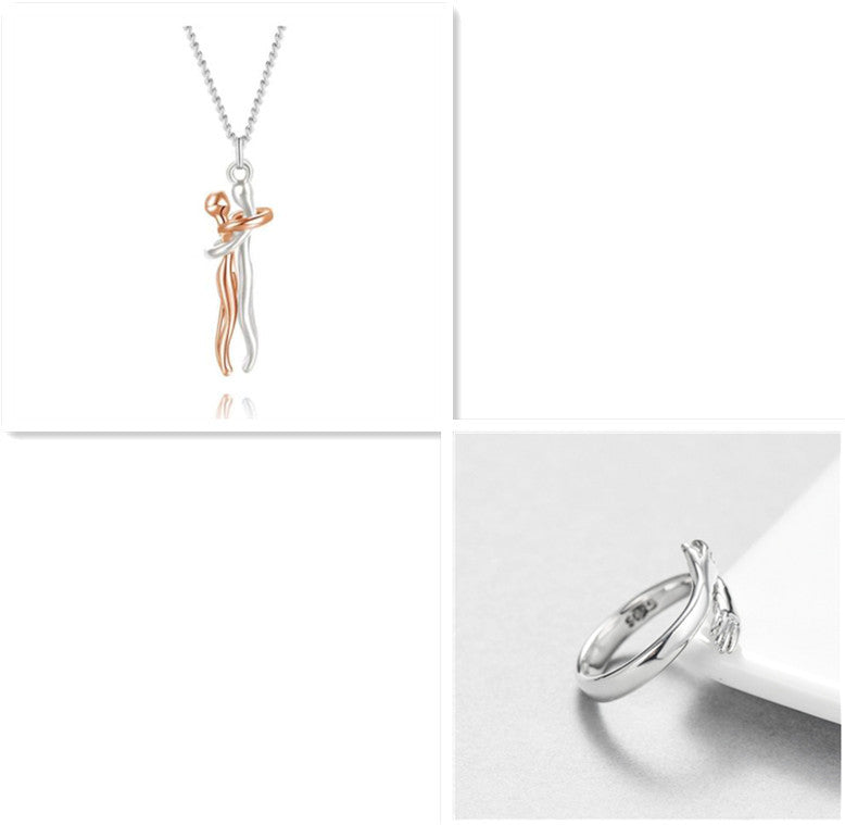 Love Hug Necklace – Unisex Couple Jewelry, Valentine's Gift