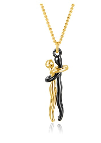 Love Hug Necklace – Unisex Couple Jewelry, Valentine's Gift
